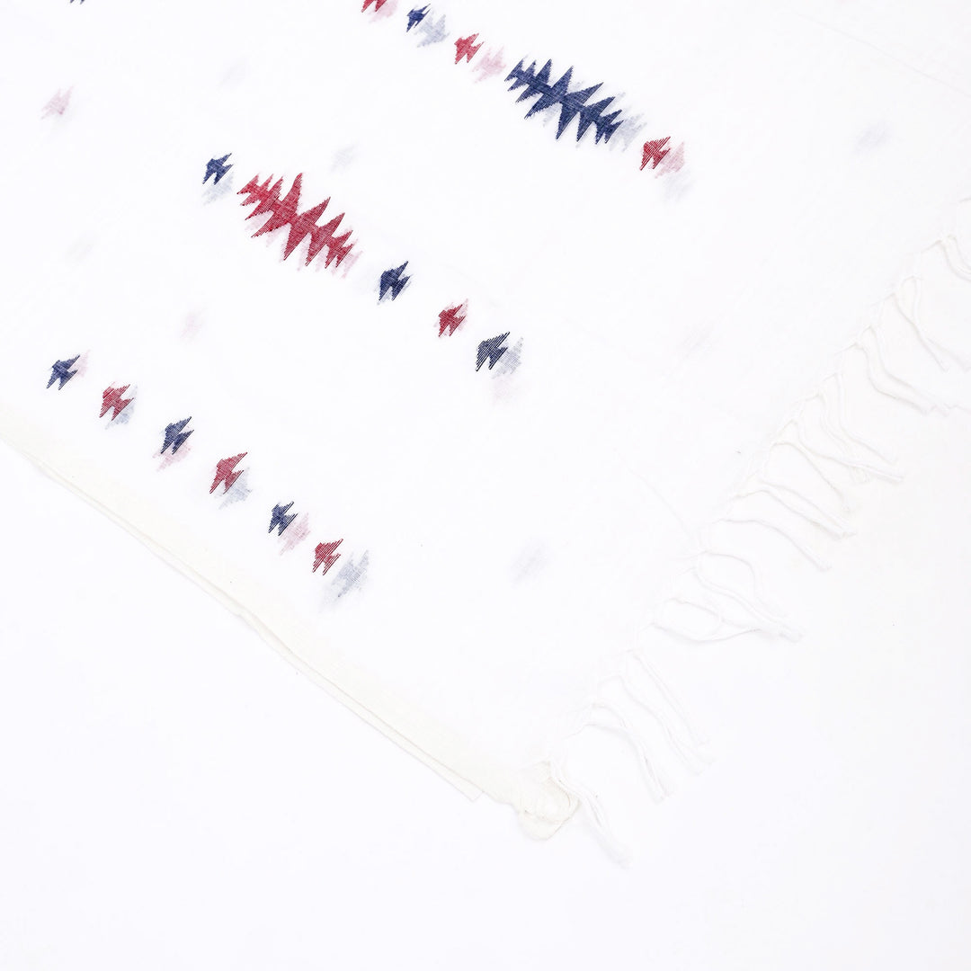 White Cotton Handwoven Jamdani Stole