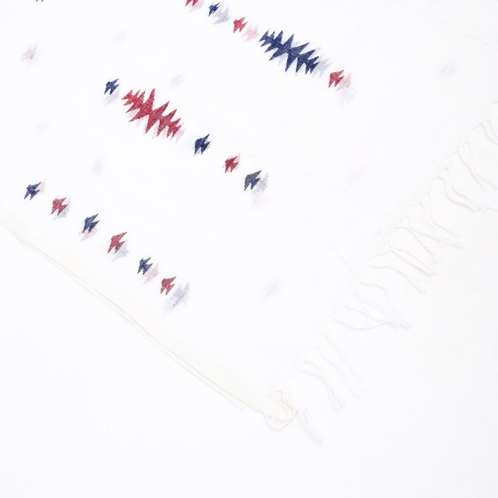 White Cotton Handwoven Jamdani Stole