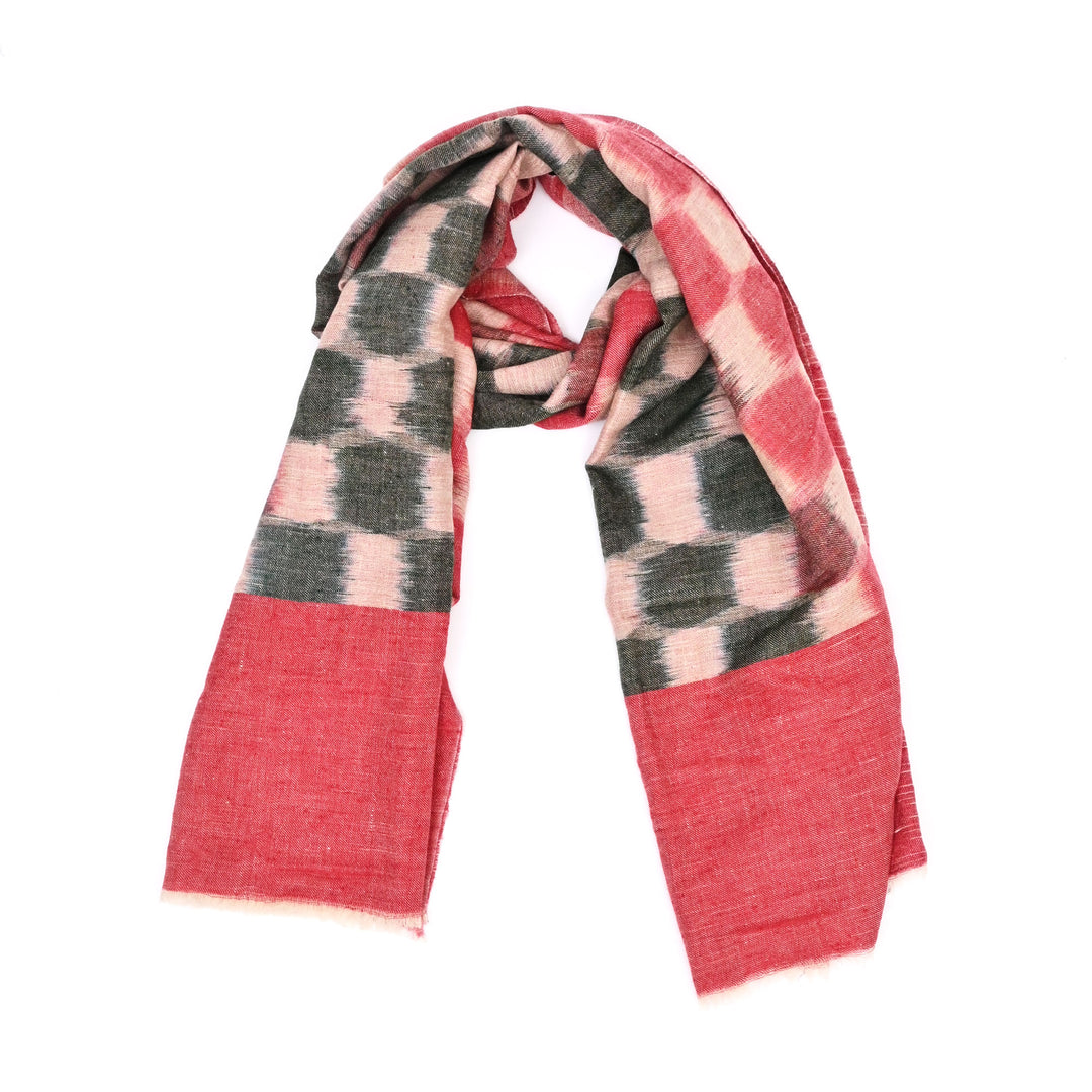 Reversible Ikat Pashmina Stole - Multi-Color