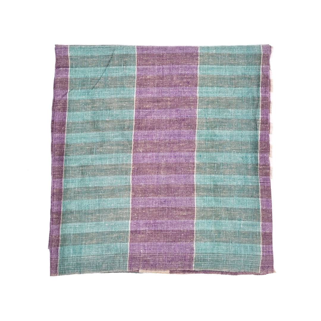 Handloom Pashmina Shawl – Cheackdar Design in Blue and Purple