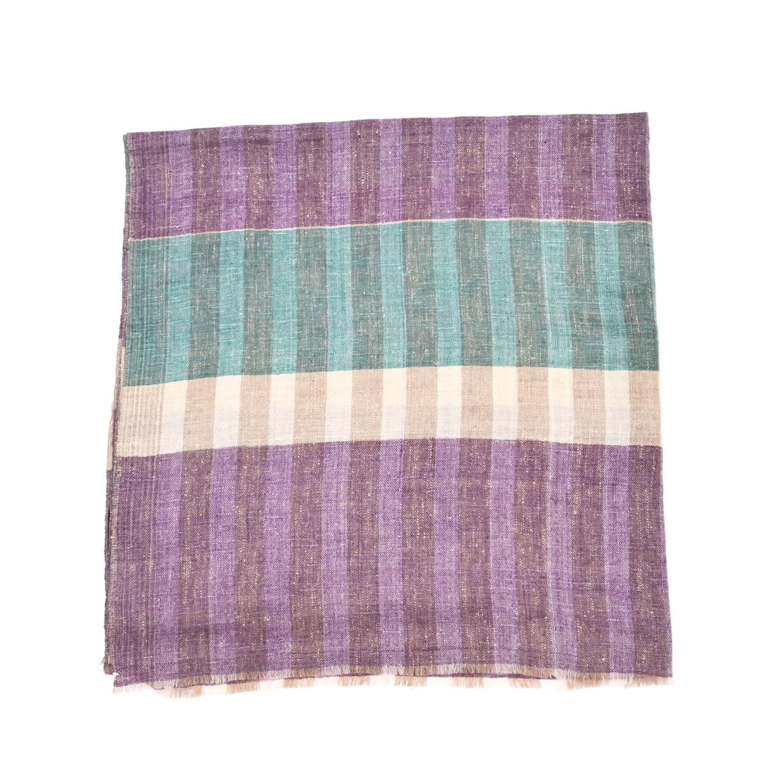 Handloom Pashmina Shawl – Cheackdar Design in Blue and Purple