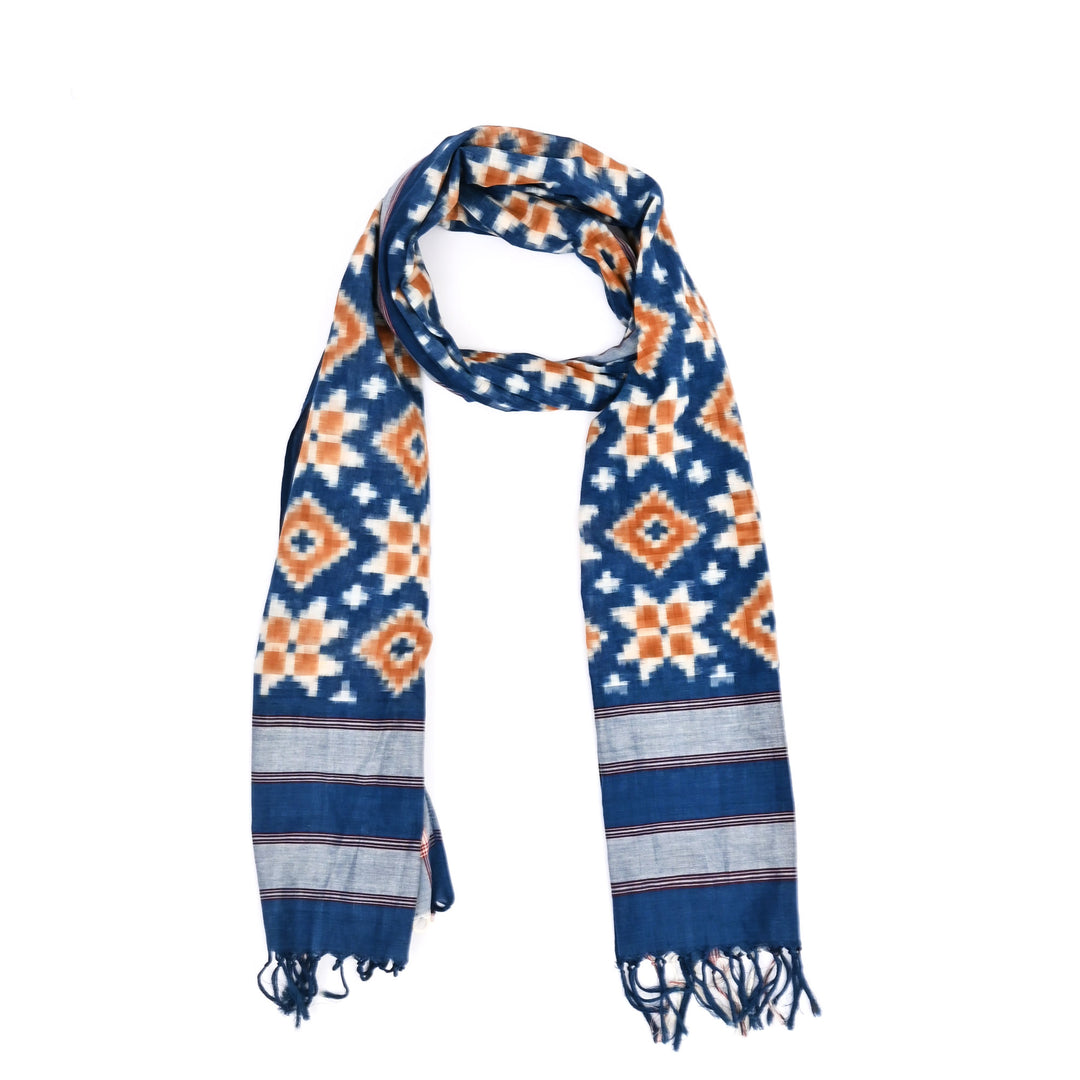 Handwoven Double Ikkat Cotton Stole