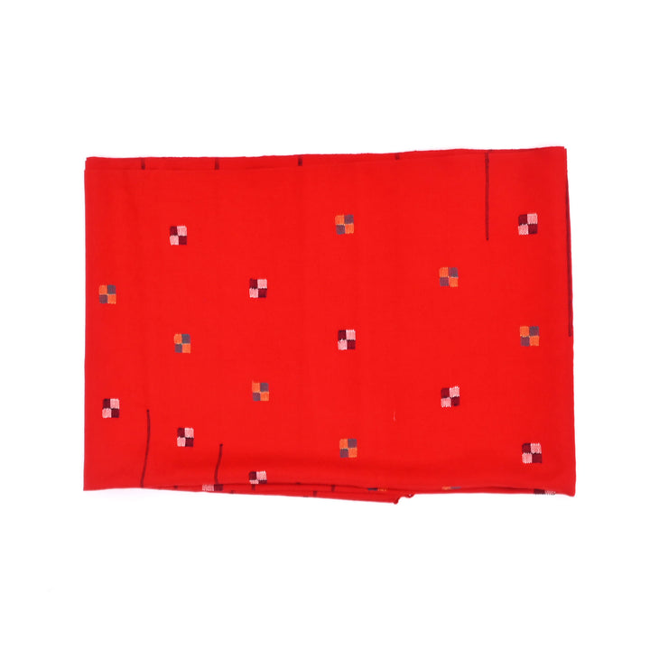 Red Multicolor Handwoven Merino Wool Stole