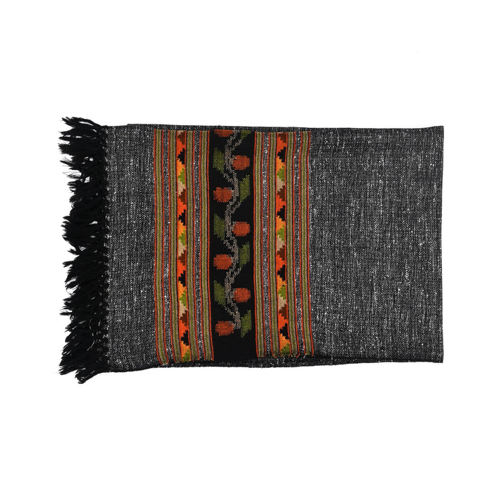 Mulberry Silk Wool Stole – Black & White