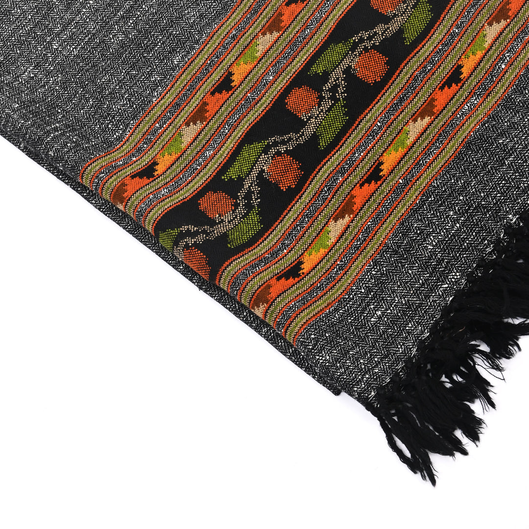 Mulberry Silk Wool Stole – Black & White