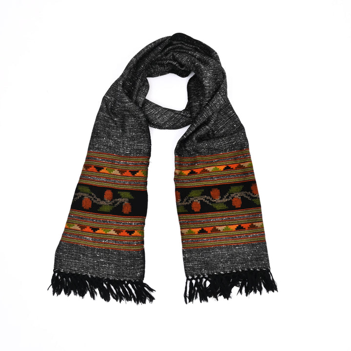 Mulberry Silk Wool Stole – Black & White