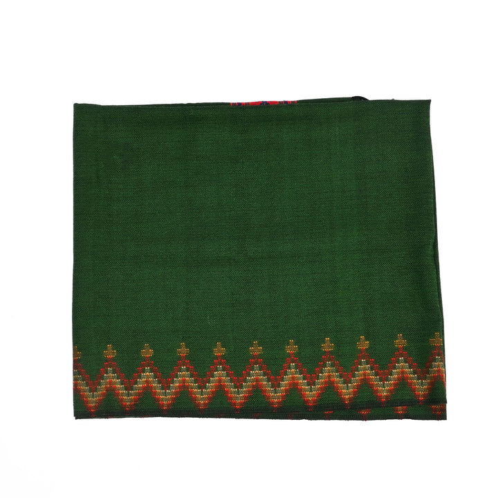 Woolen Shawl with Pattu Bale All Over Border – Electric Green