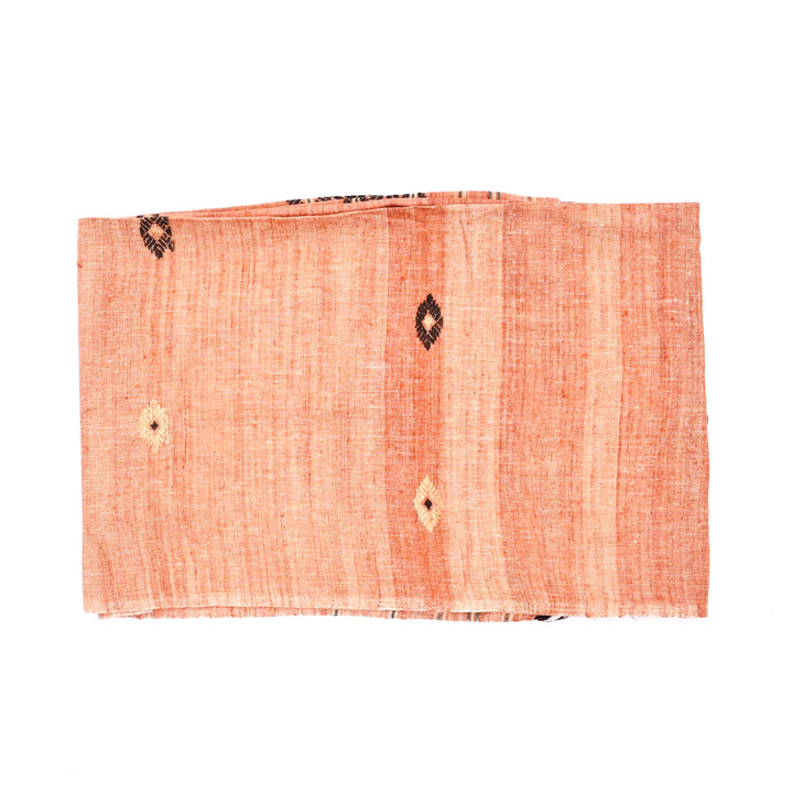 Eri Silk Dupatta/Shawl – Natural White & Manjistha Orange