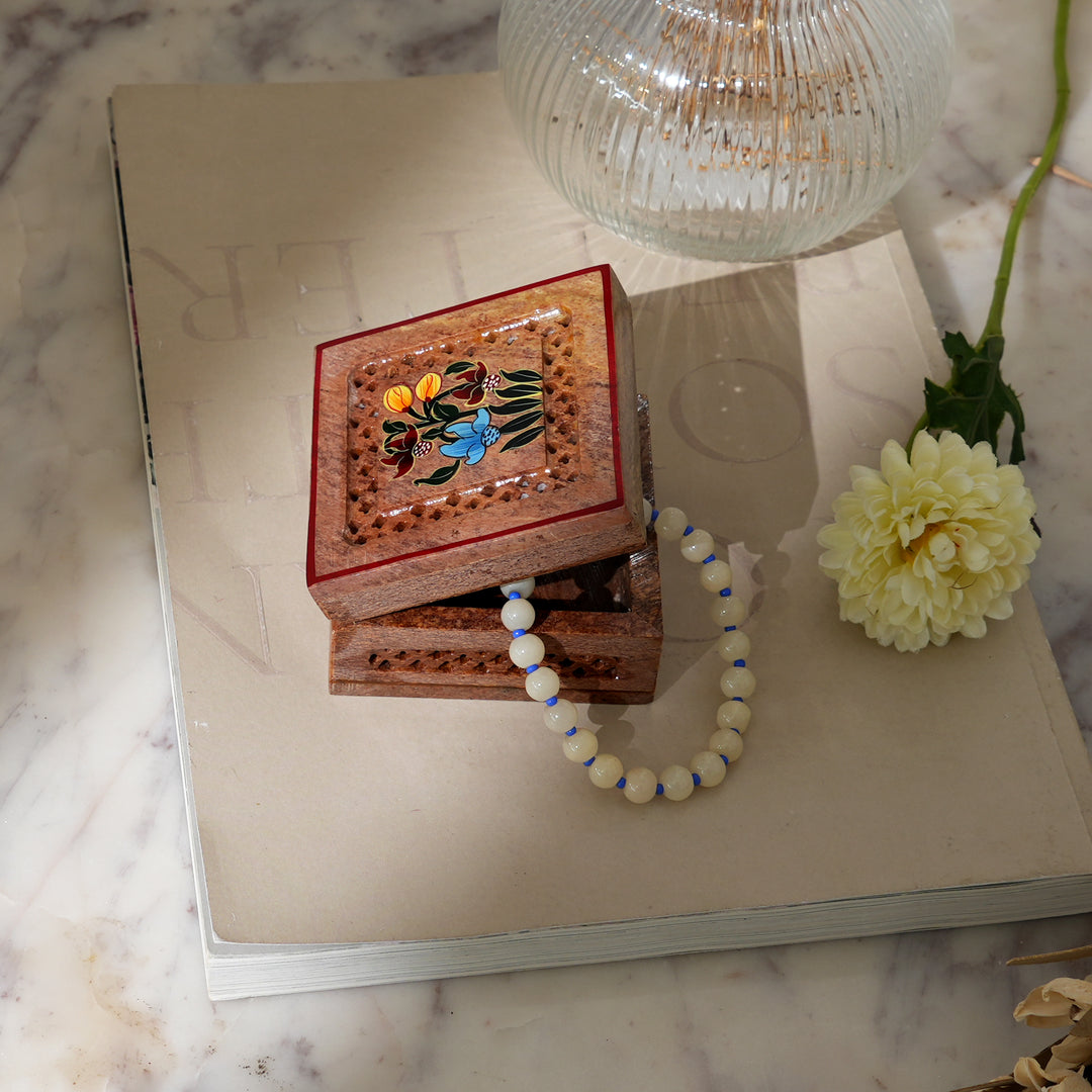 Soapstone Hand-Painted Floral theme box