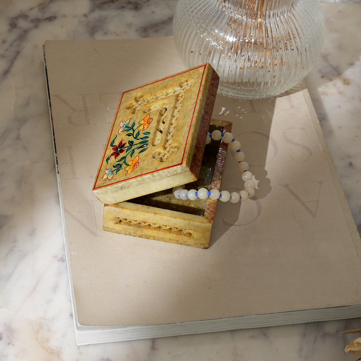 Soapstone Hand-Painted Floral Box3