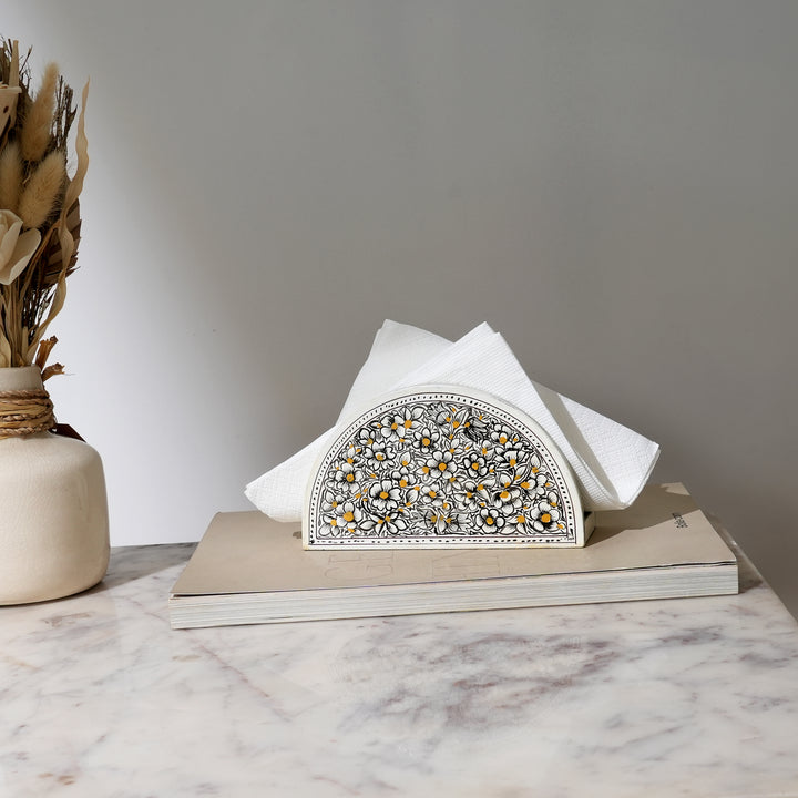 Handcrafted Wooden Tissue Holder - Elegant Tabletop