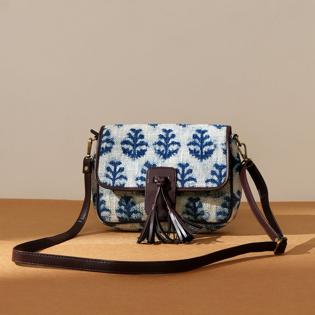 Handwoven Block-Printed Sling Bag