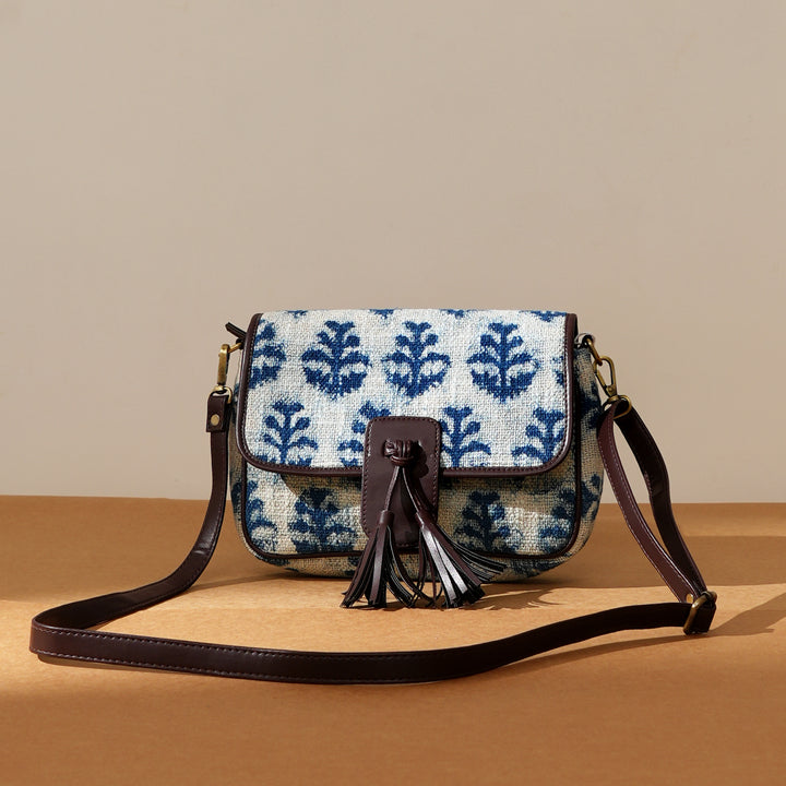 Handwoven Block-Printed Sling Bag