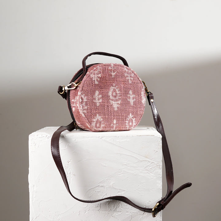 Handcrafted Ikat Round Sling Pouch