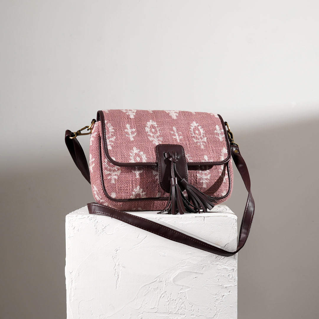 Handcrafted Floral Block Print Sling Bag