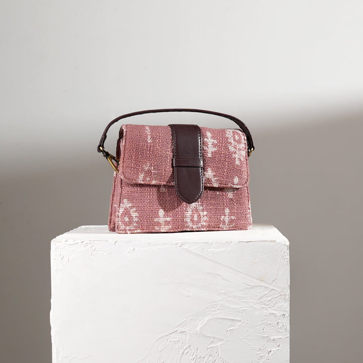 Handcrafted Floral Block Print Short Sling Bag