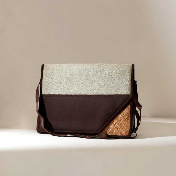 Jute Silk Office Tote – Beige