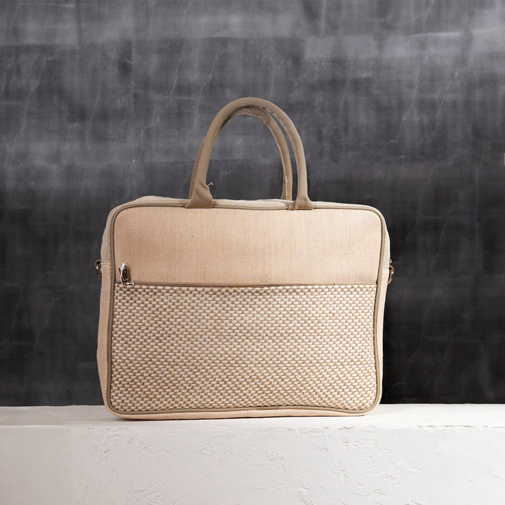 Premium Jute Cotton Office Bag – Beige