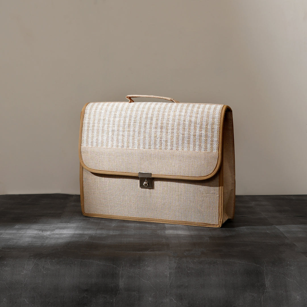 Jute Cotton Messenger Bag – Beige