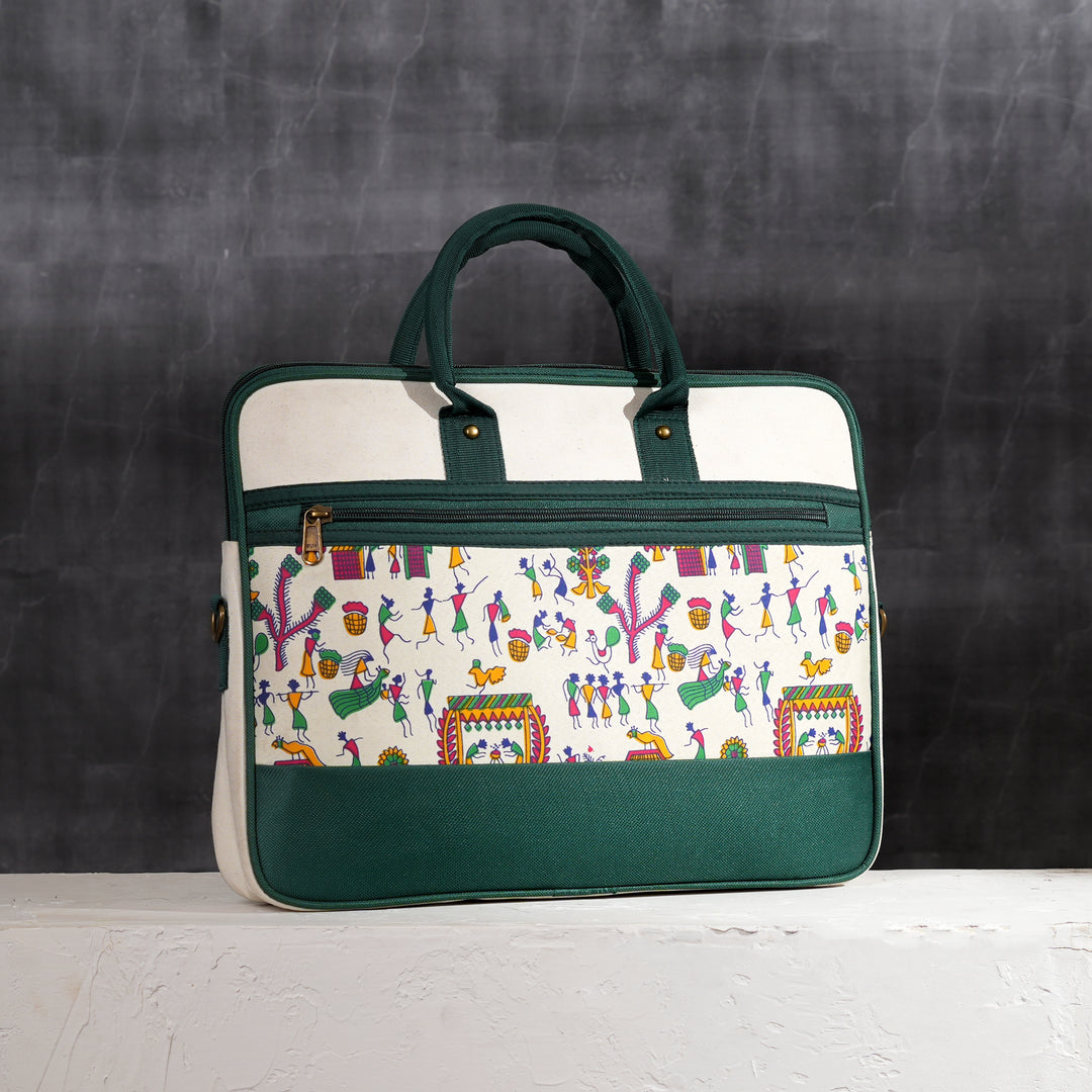 Off-White Cotton Canvas Office Tote