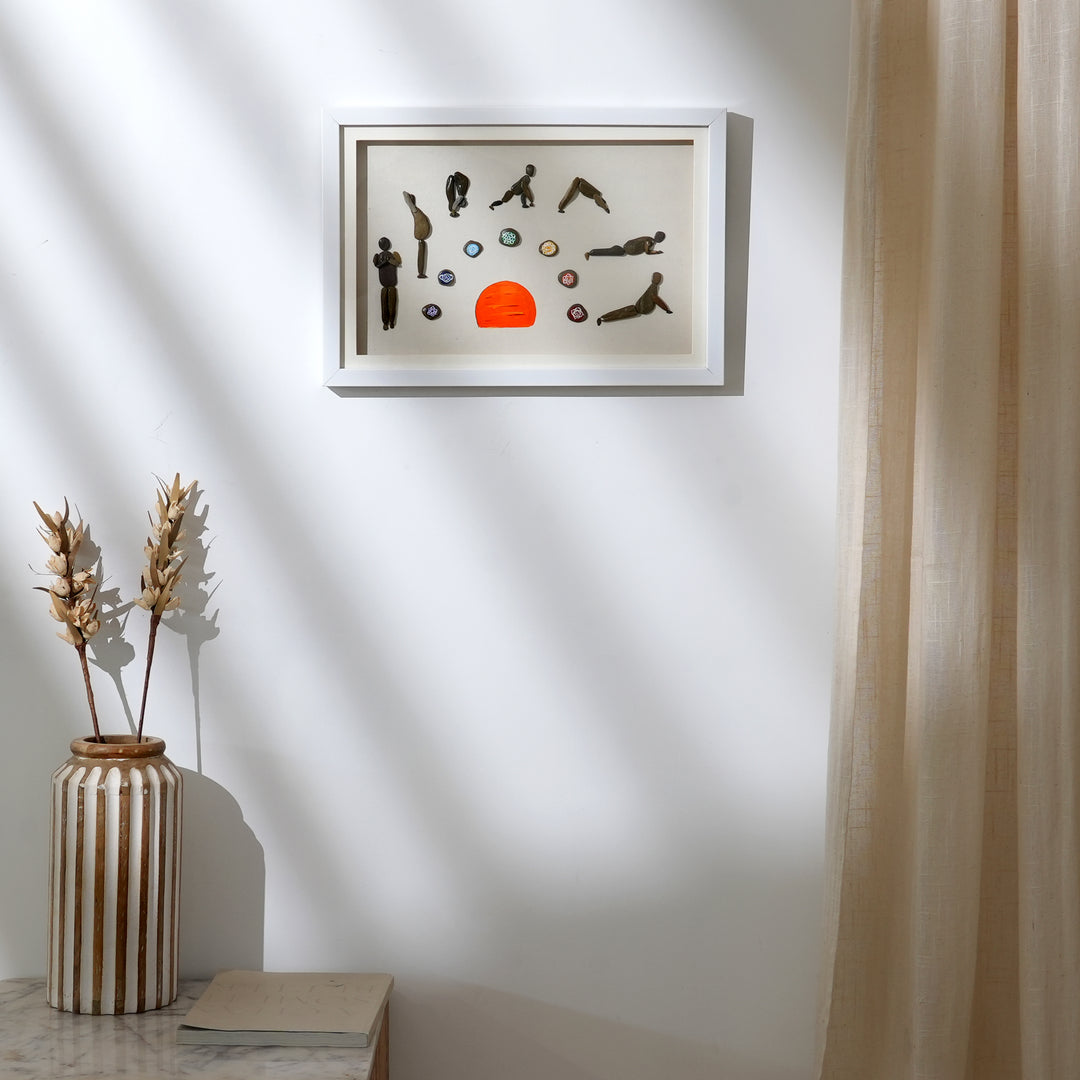 Handcrafted Stone & Pebble Art – Nature-Inspired Mixed Media Wall Décor