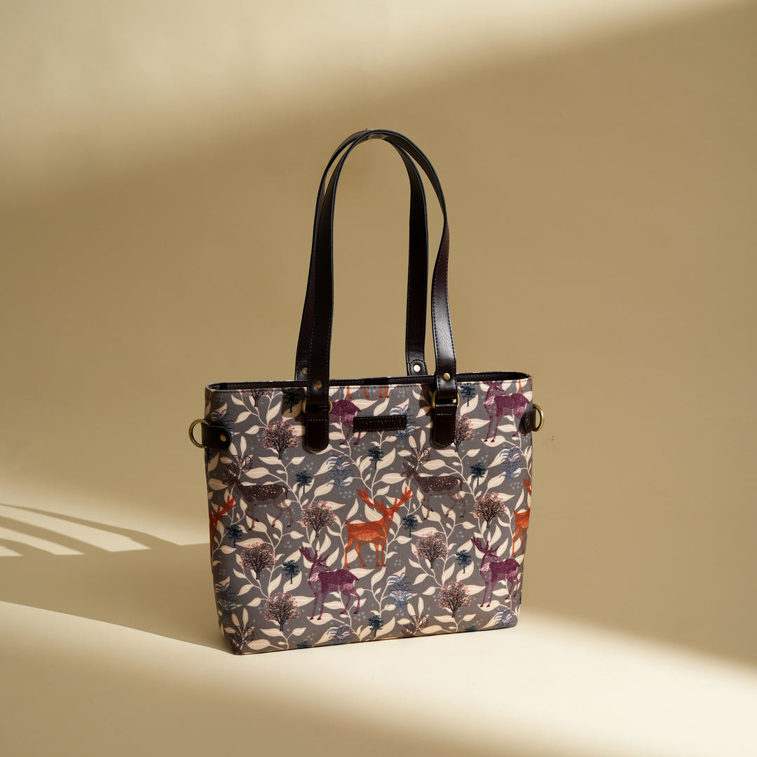 Handmade Deer Motif Office Tote
