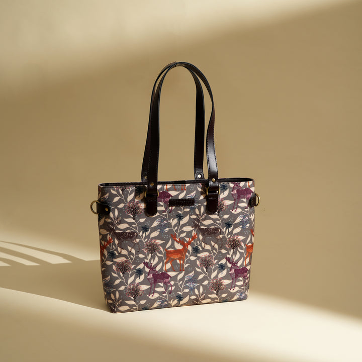 Handmade Deer Motif Office Tote