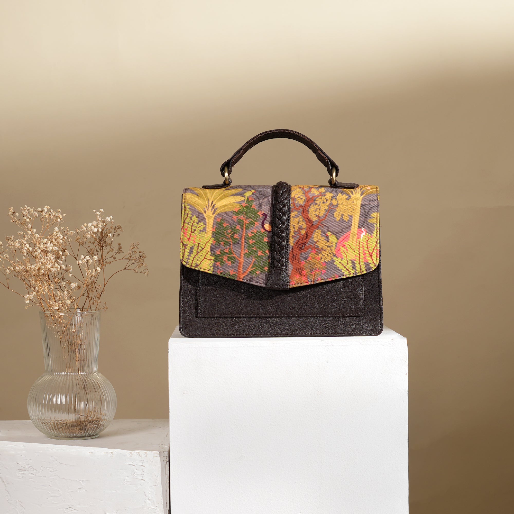 Garden-Inspired Satchel Handbag