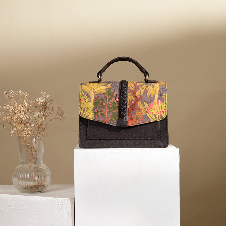 Garden-Inspired Satchel Handbag