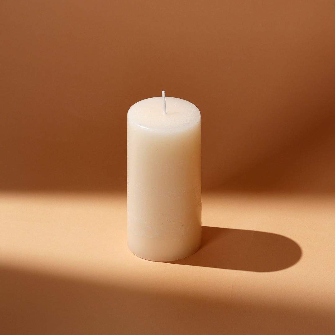 Set of 3 Beige Pillar Candles