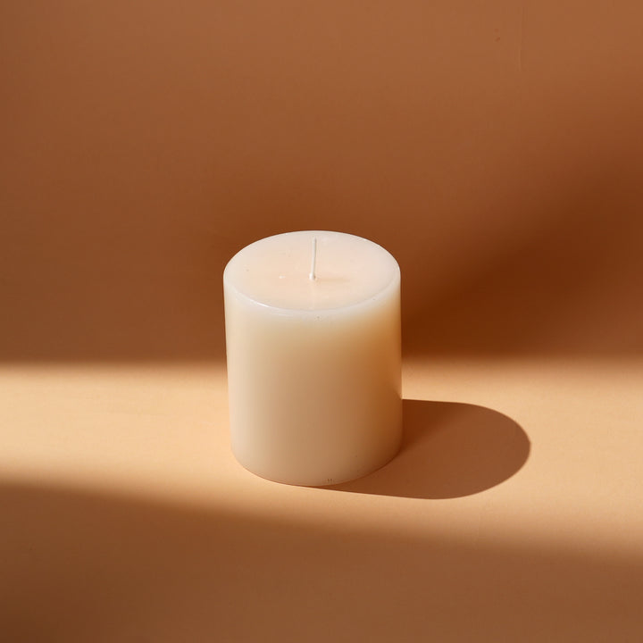 Set of 3 Beige Pillar Candles