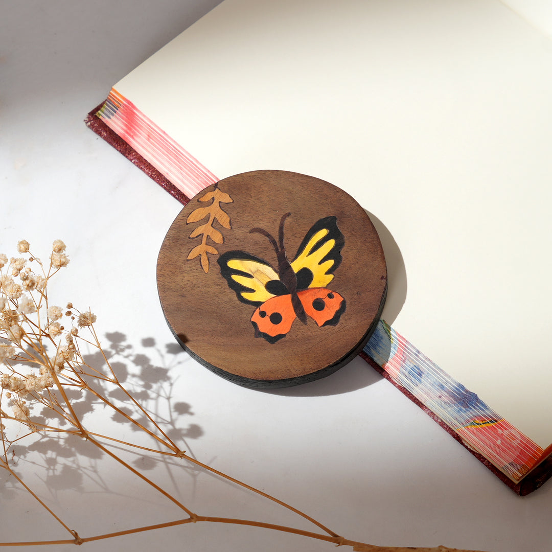 Butterfly Fridge Magnet - Natural Wood Home Décor