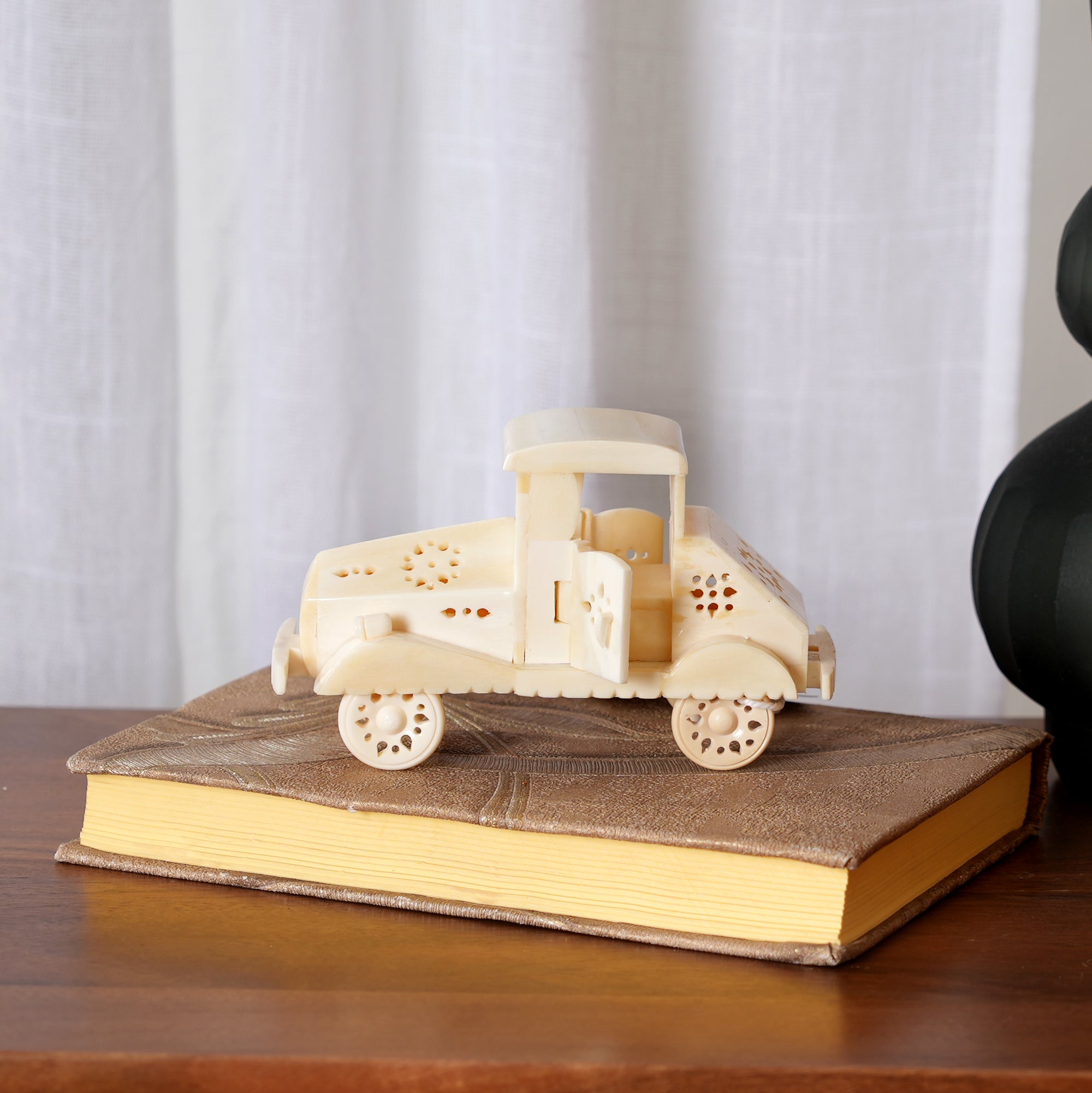 Handcrafted Bone Miniature Car