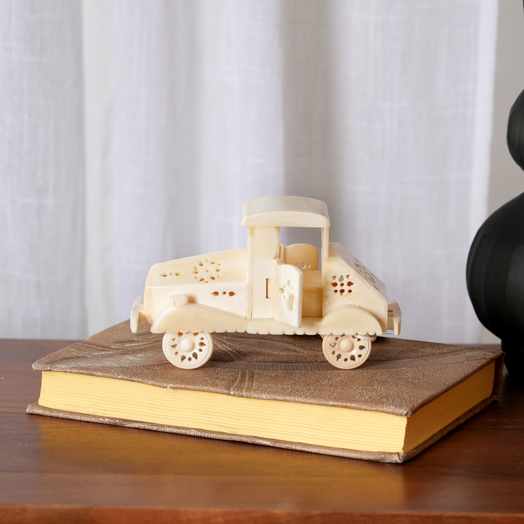 Handcrafted Bone Miniature Car