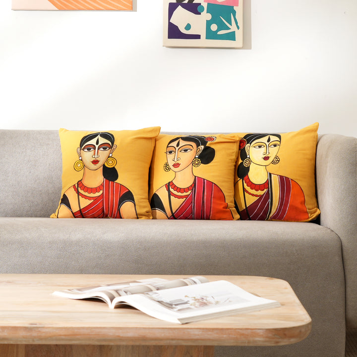 Pure Cotton Cushion Cover Set (3-Piece): Natural Comfort for Your Home