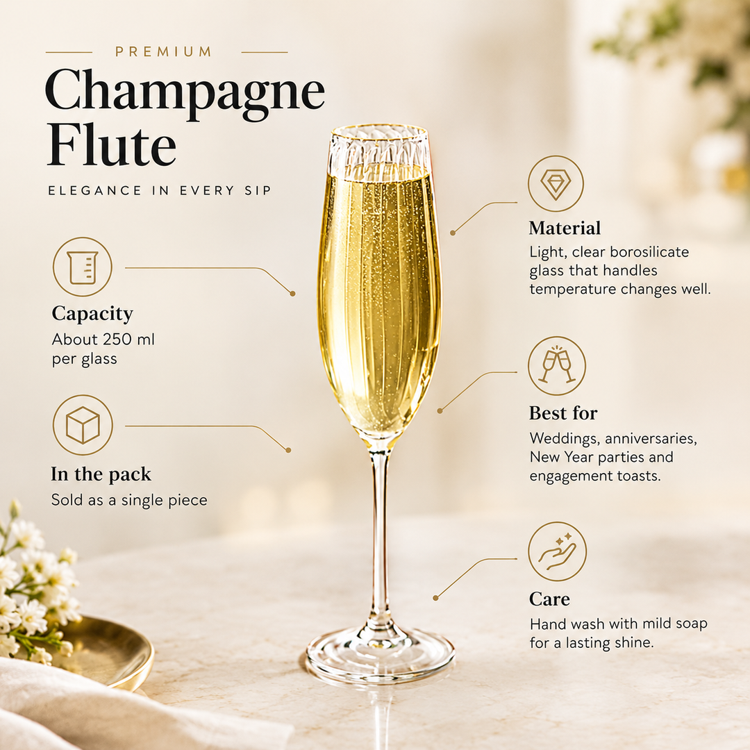 Expobazaar Champagne Flute Glass 250 ml