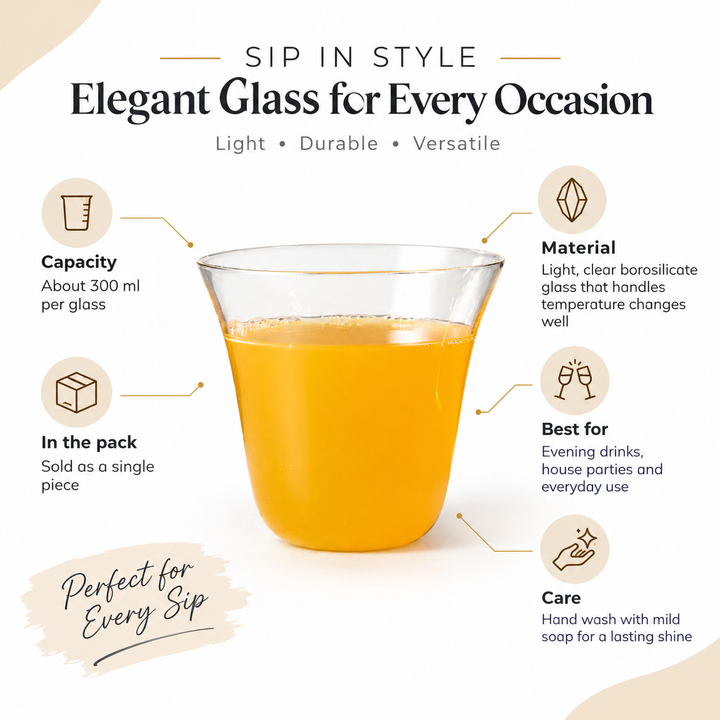Expobazaar Curved Lowball Glass 300 ml