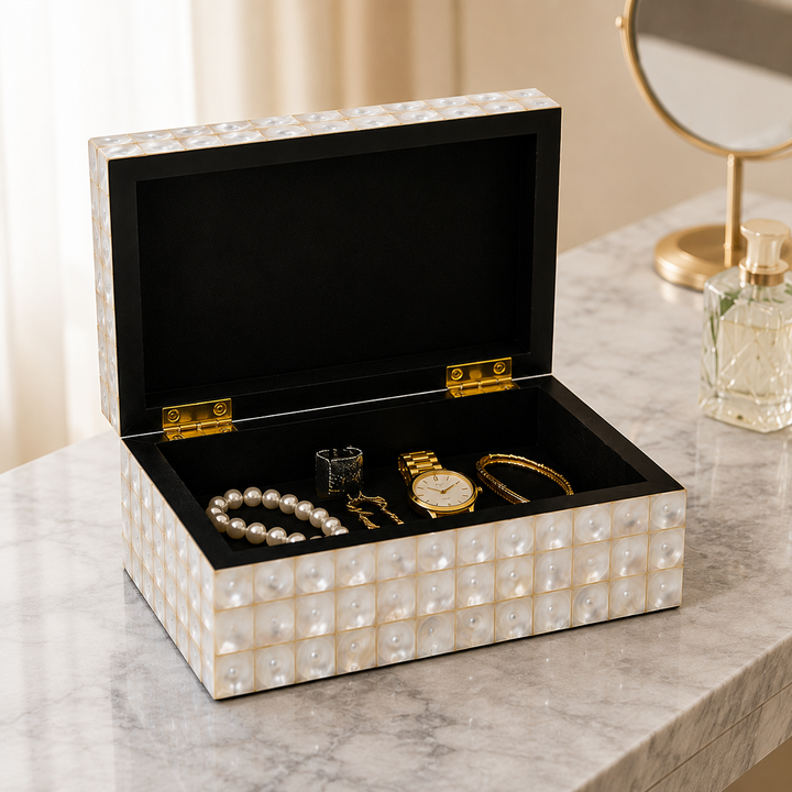 Handcrafted Shell & Resin Decorative Storage Box