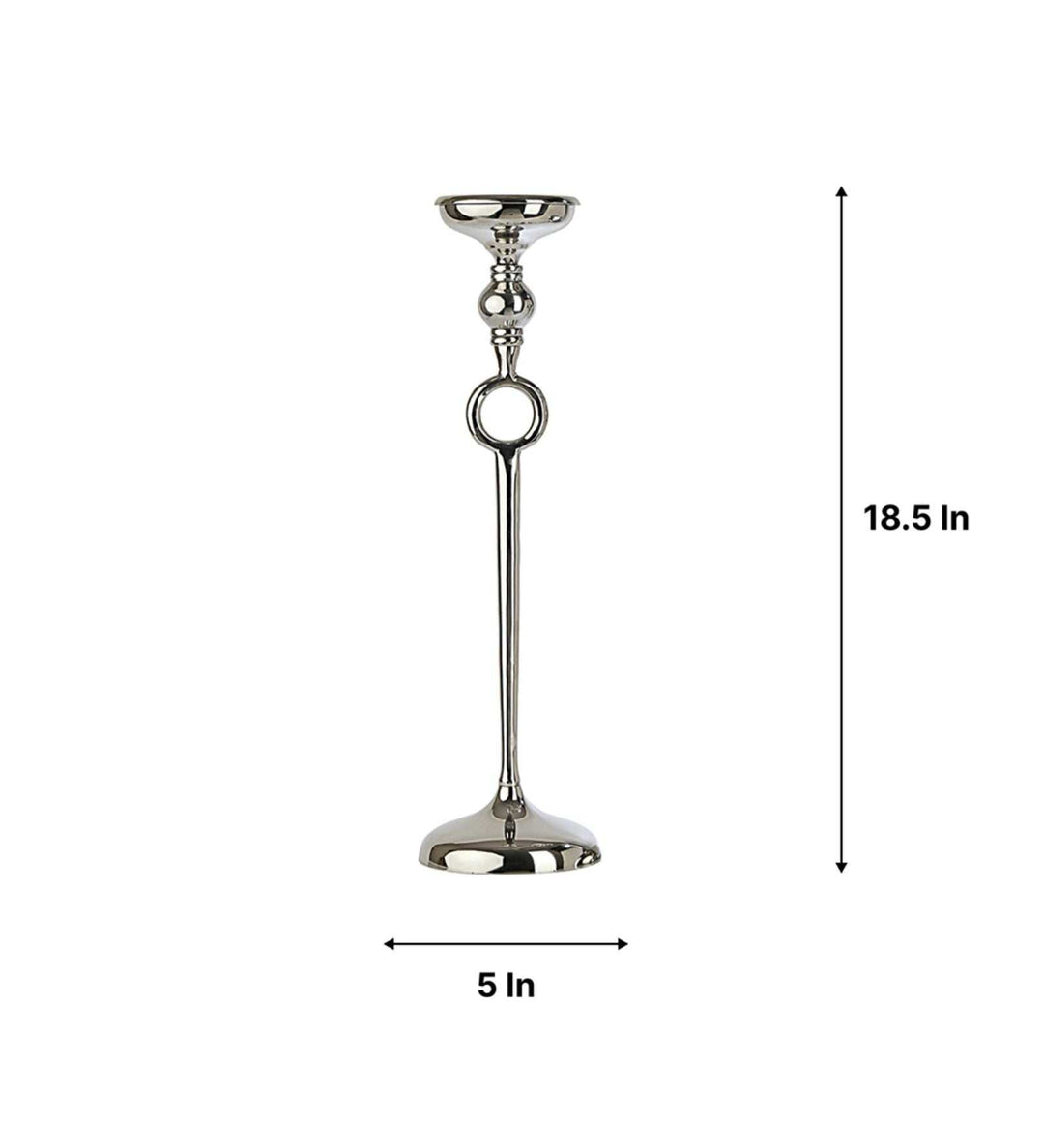 Ajna Large Silver Pillar Holder | Majestic Candle Holder for Stylish Ambiance