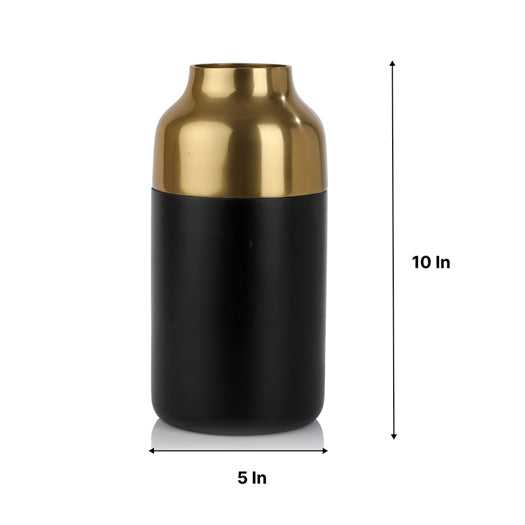 Deidra Petite Cylindrical Vase | Compact Brass Vase for Delicate Blooms
