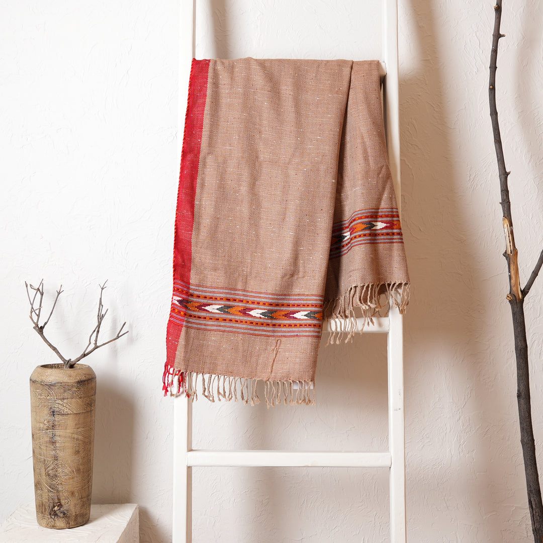 Pashmina Shehad Marina Angora Blend Shawl – Classic Brown
