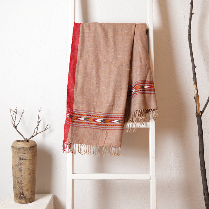 Pashmina Shehad Marina Angora Blend Shawl – Classic Brown