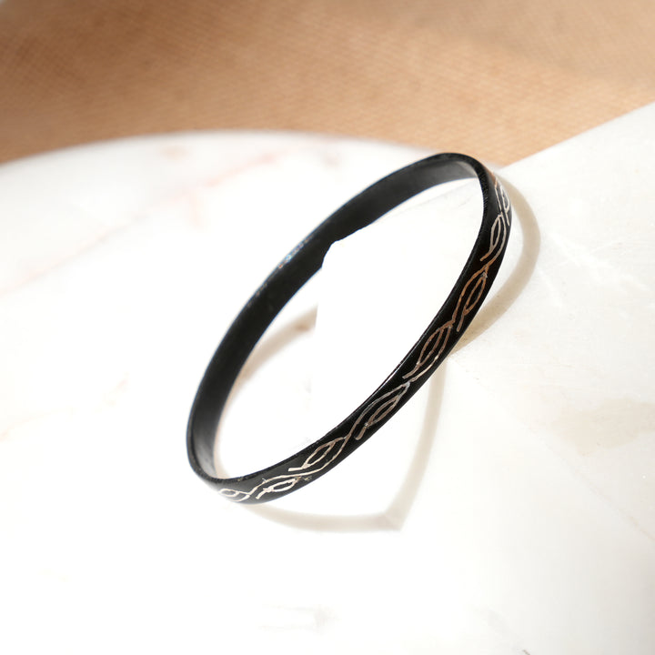 Bangles | Handcrafted Silver Inlay Bangles Inspired by Indian Metal Art