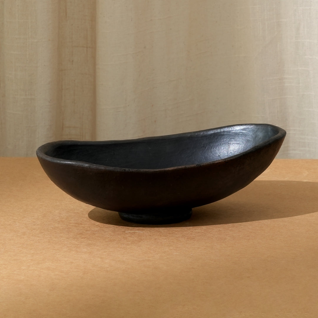 Handmade Black Terracotta Serving Bowl