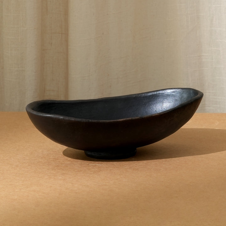 Handmade Black Terracotta Serving Bowl