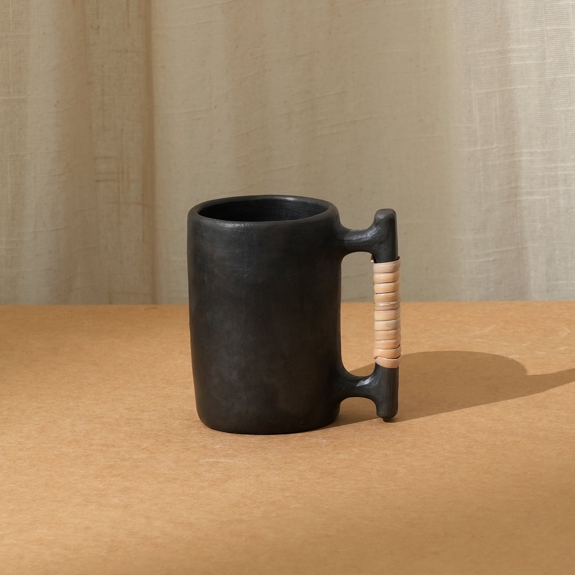 Handcrafted Stone Coffee Mug - Black, Rustic