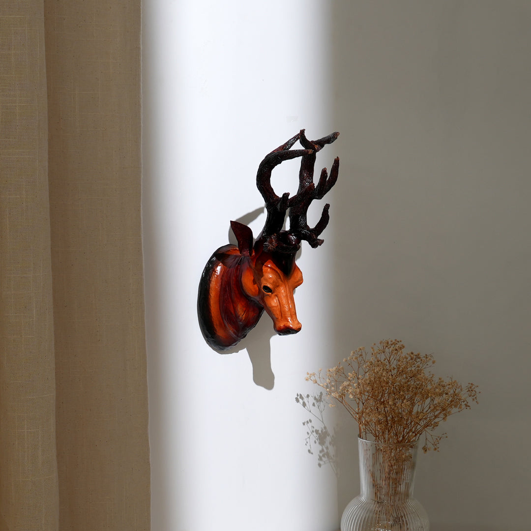 Handcrafted Leather Deer Head Wall Mount