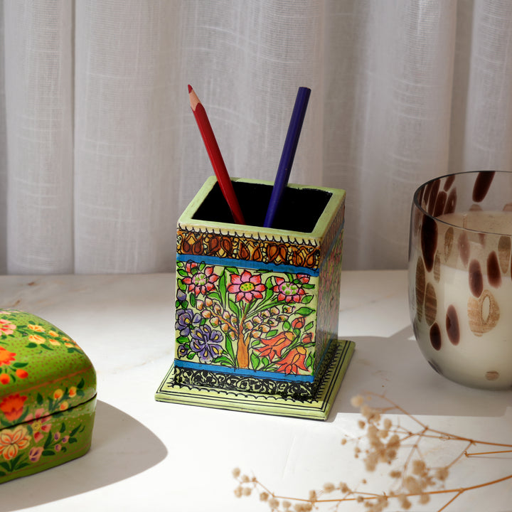 Eco-Friendly Paper Pulp Pen Holder - Sustainable Desk Organizer Office