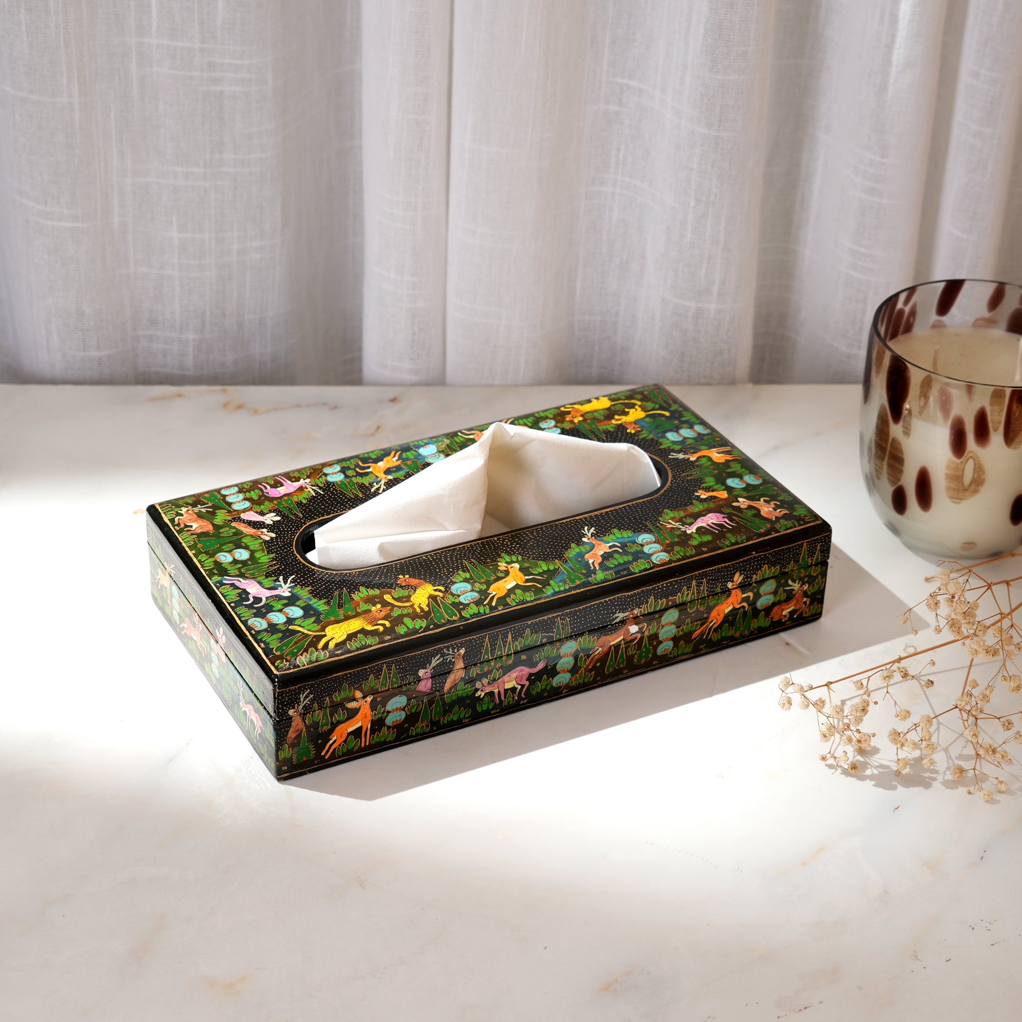 Handcrafted Paper Mache Tissue Box