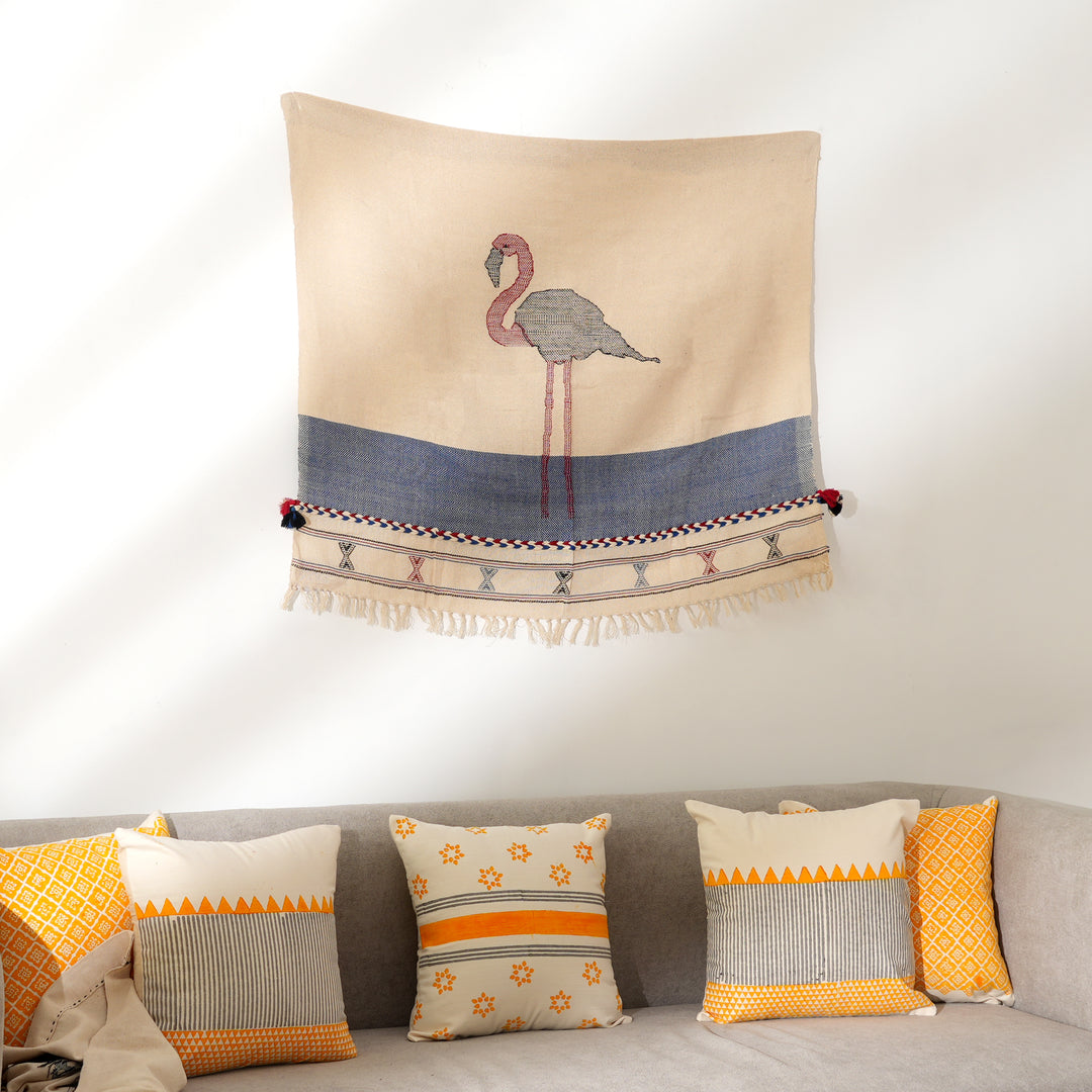 Kutch Handloom Wall Hanging with Flamingo Design
